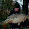HERE IS TERRY MADDOCK WITH A CORKING 28LB MIRROR CAUGHT FROM PEG 2.